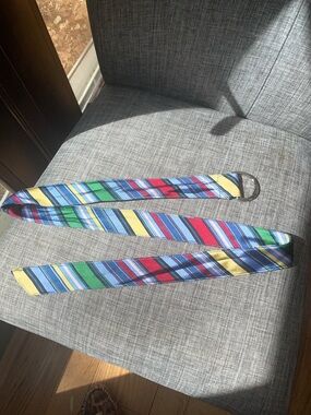 Talbots colorful fabric like preppy belt